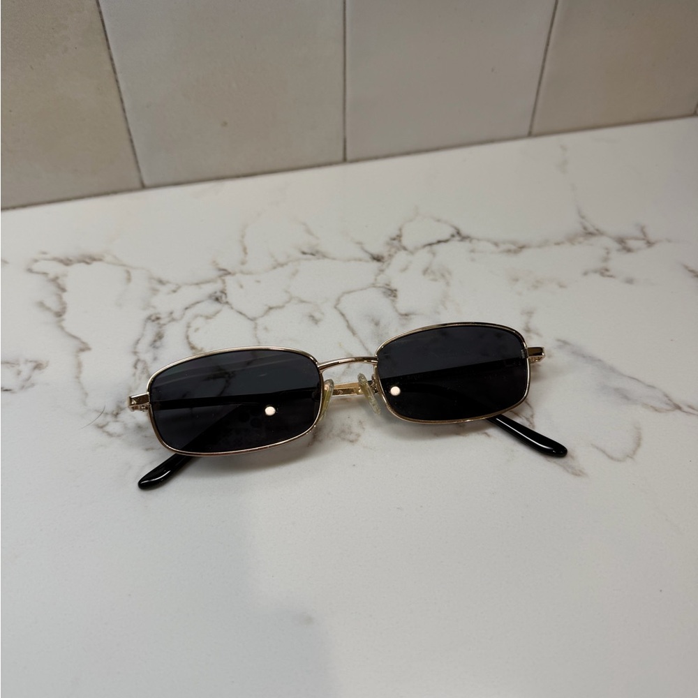 Gold Frame Black Lens Women's Sunglasses